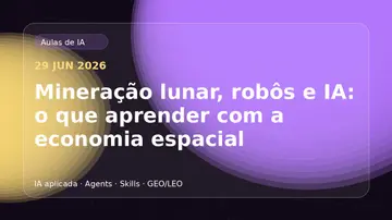Lua, robôs e IA em 2026: exploração, amostragem e mineração são etapas diferentes — ilustração editorial