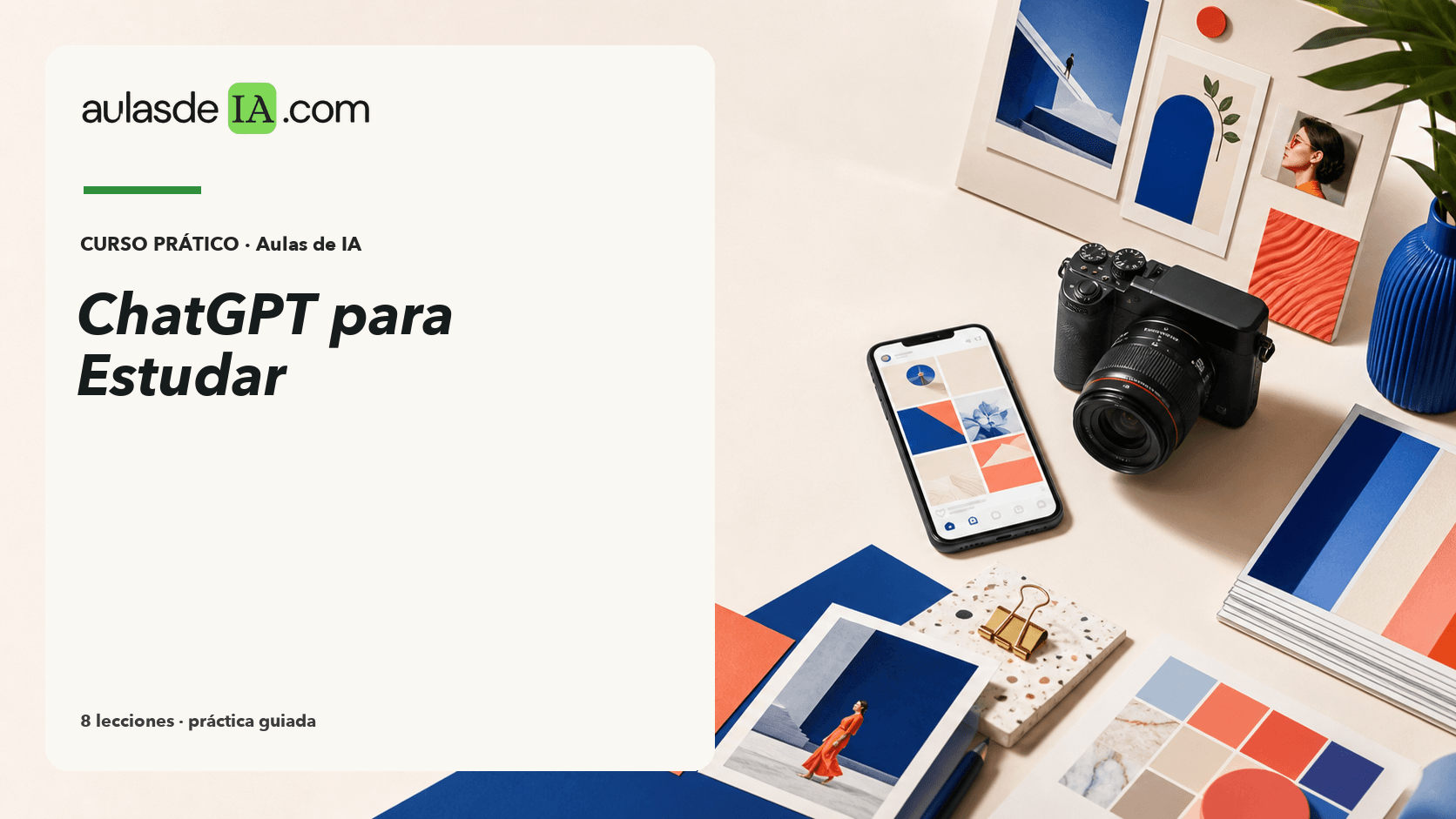 Capa do curso ChatGPT para Estudar, Curso de Produtividade com IA com IA em português, Aulas de IA