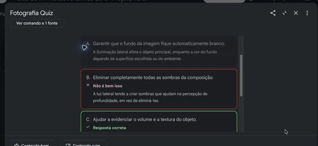Aprenda com cartões e testes