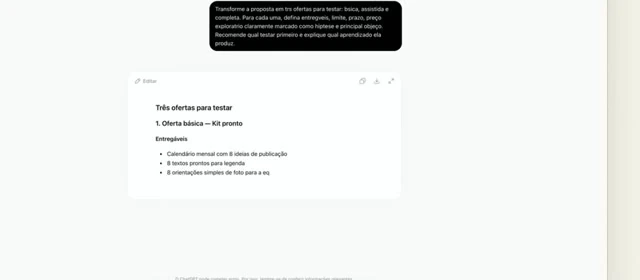 Oferta que faz sentido