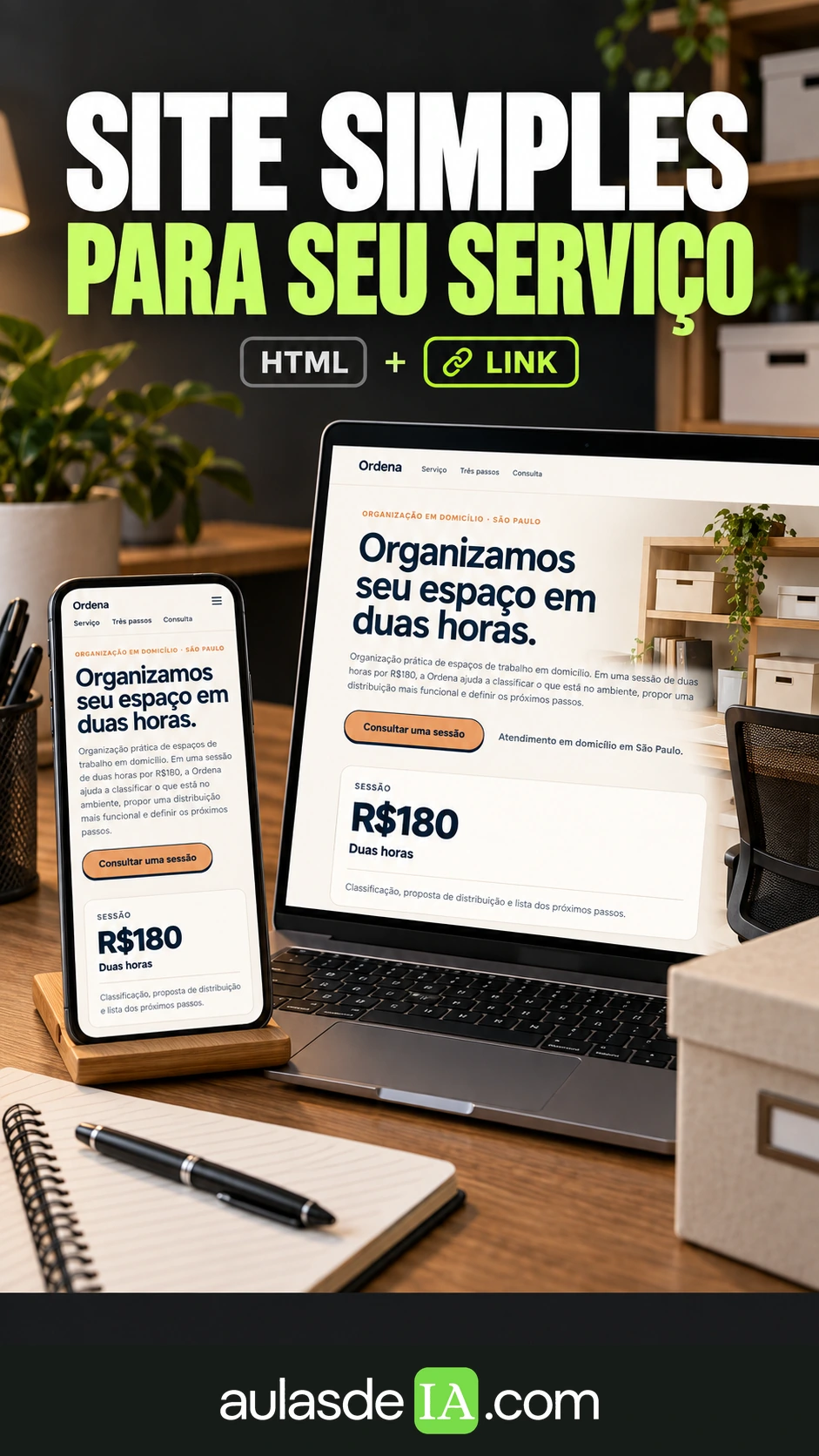 Uma página simples para oferecer seu serviço