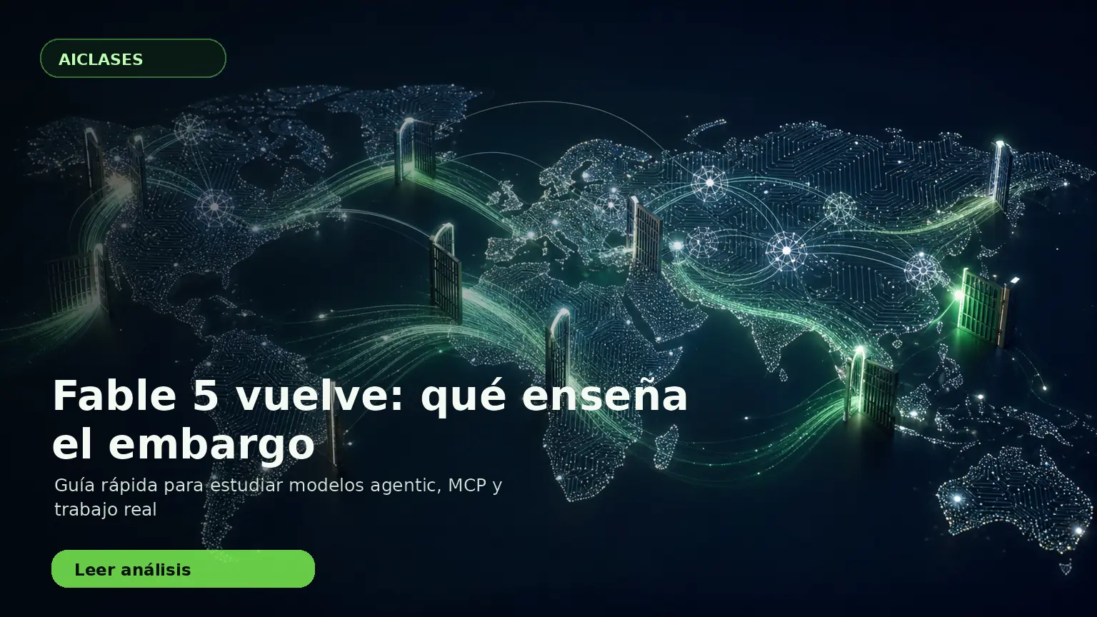 Ilustración sobre acceso global a modelos de IA tras el levantamiento de controles a Claude Fable 5
