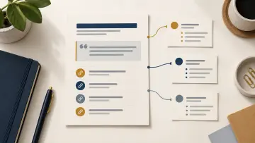Ilustración de una estructura mínima de llms.txt con título, resumen y grupos de enlaces públicos