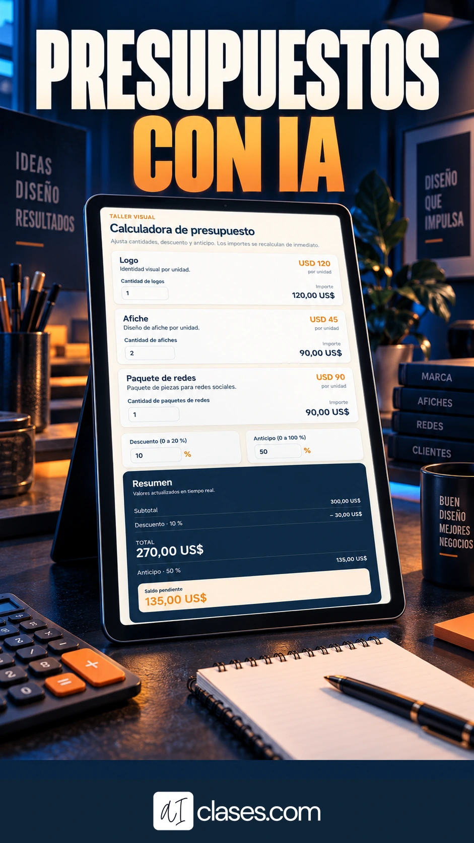 Una calculadora de presupuestos que funciona