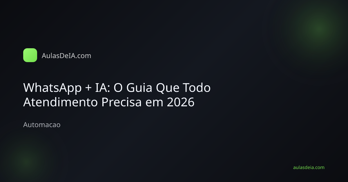 Smartphone com WhatsApp Business conectado a icones de IA representando automacao
