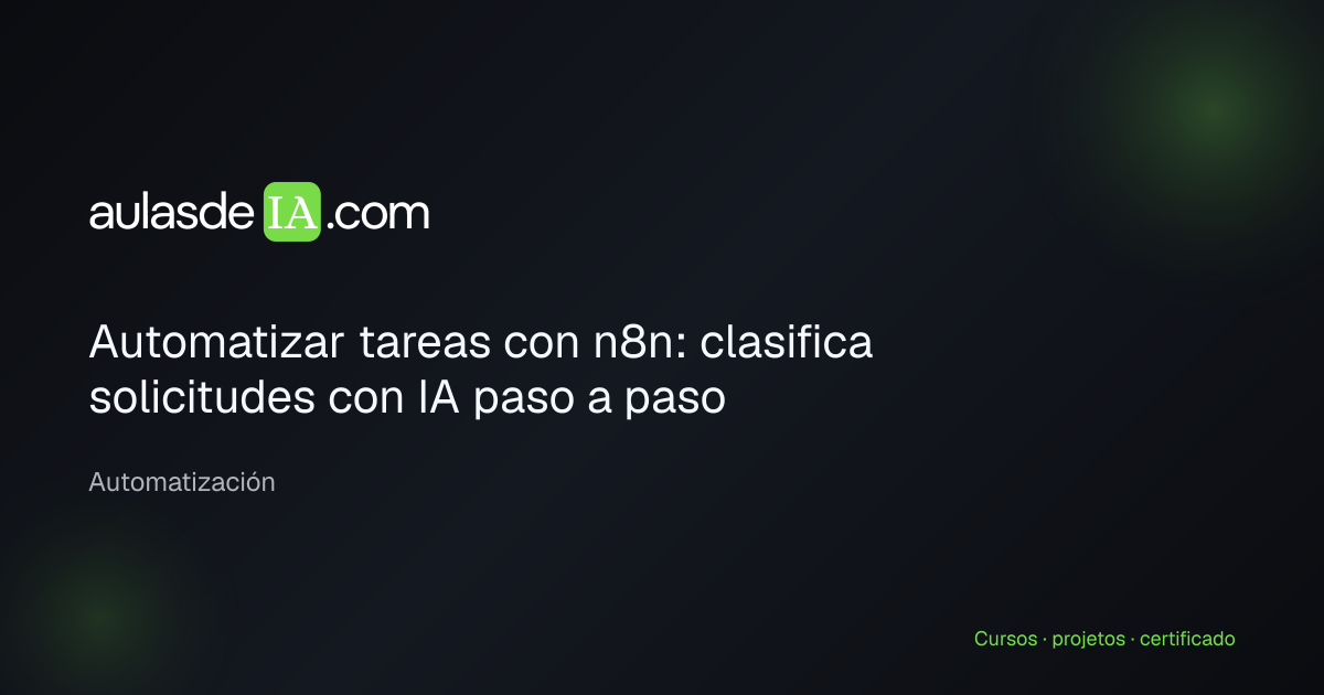 Automatizar tareas con n8n: clasifica solicitudes con IA paso a paso