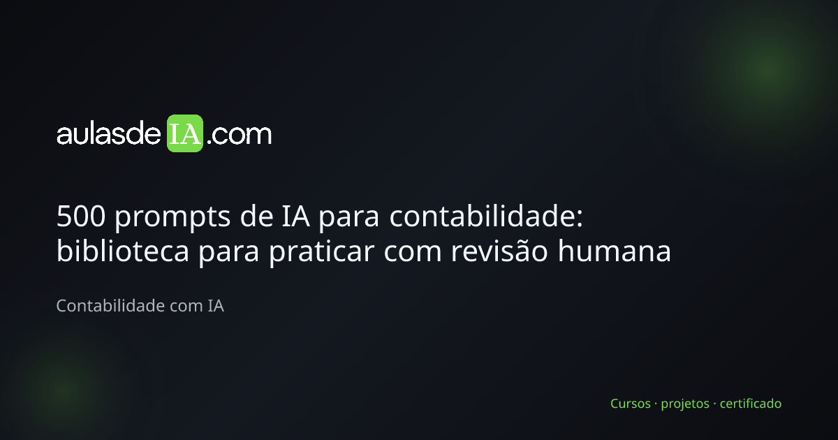 Biblioteca de prompts para exercícios de contabilidade com IA