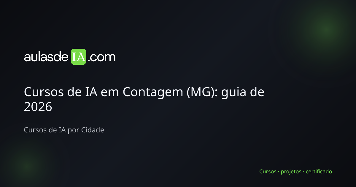 Cursos de IA em Contagem (MG): guia de 2026