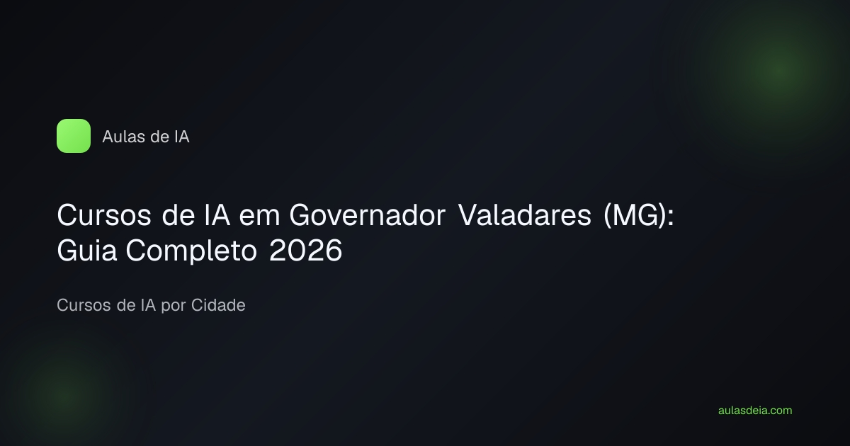 Cursos de IA em Governador Valadares (MG): Guia Completo 2026