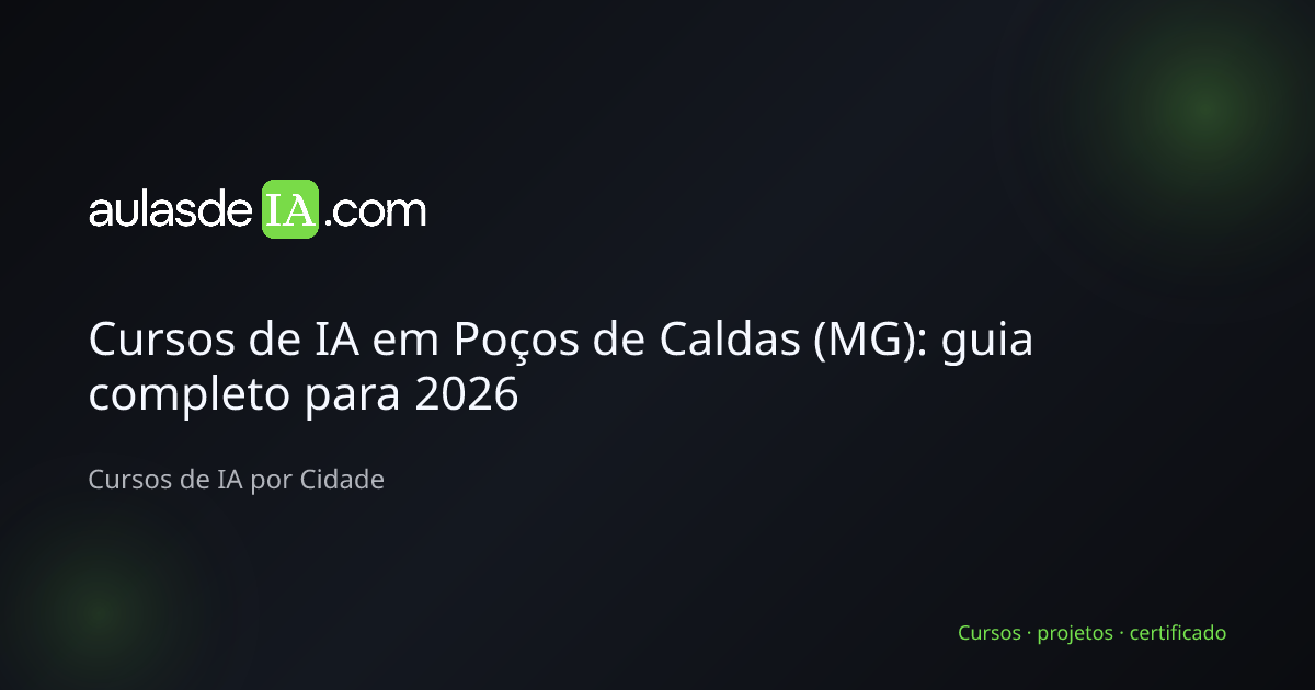 Cursos de IA em Poços de Caldas (MG): guia completo para 2026