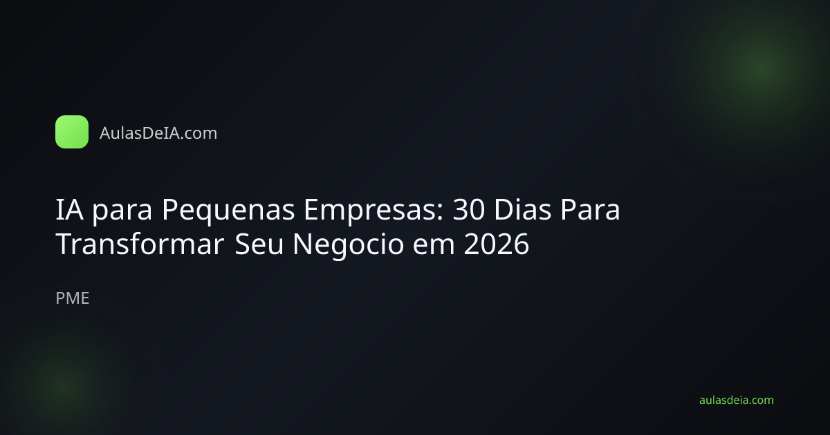 Calendario de 30 dias com icones de IA representando transformacao de pequenas empresas