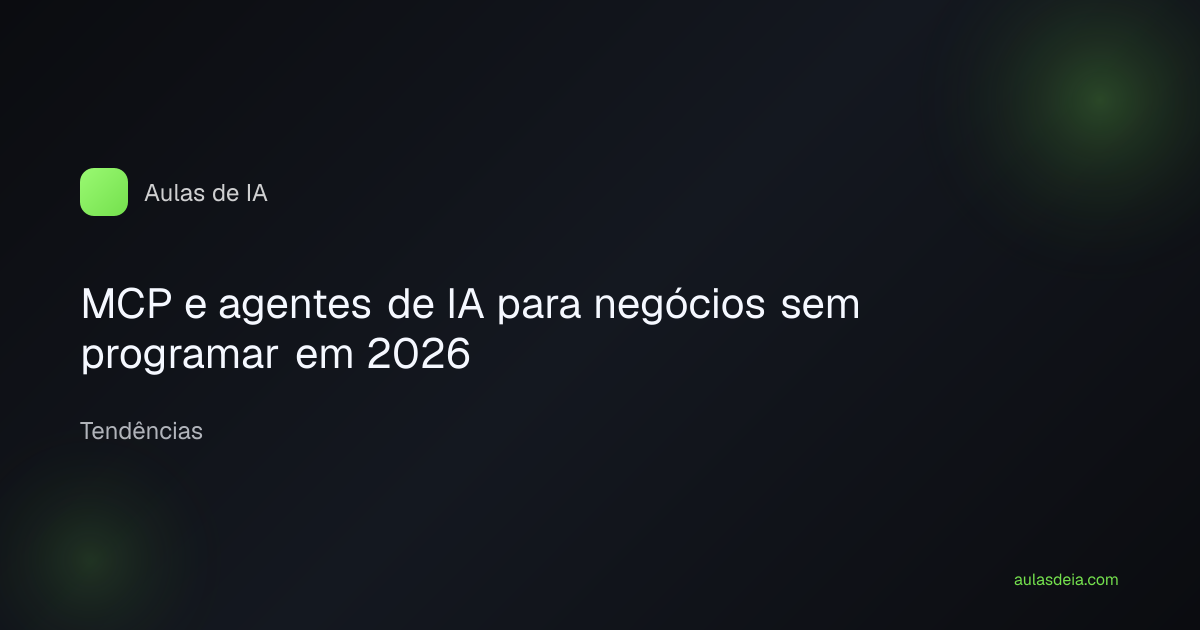 MCP e agentes de IA para negócios sem programar em 2026