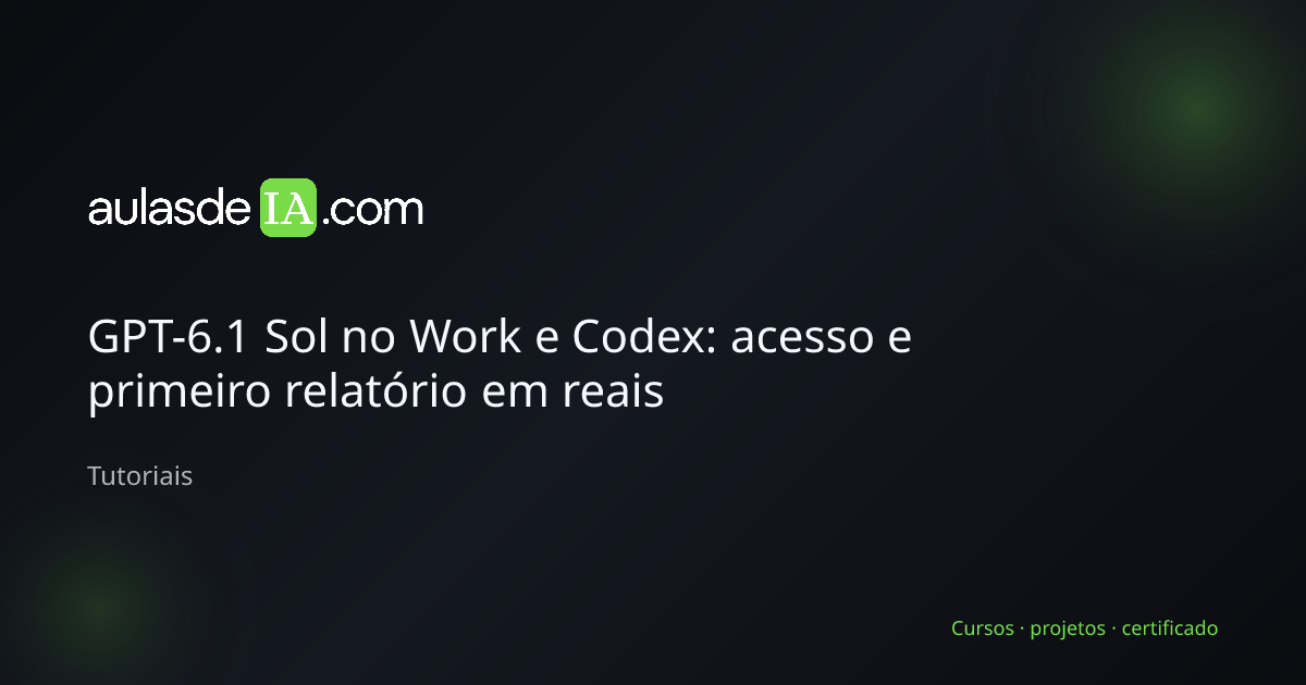 GPT-6.1 Sol no Work e Codex: acesso e primeiro relatório em reais